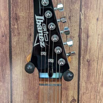Ibanez GRX70QALTBB Left-Handed Electric Guitar – Transparent Blue Burst image 3