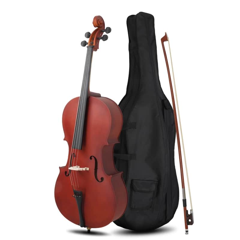 New 4/4 Professional Matt Wood Color Cello +Bag+Bow+Rosin+Bridge for Beginner image 1