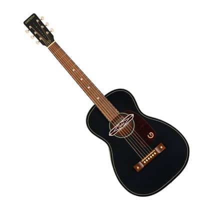 Gretsch Jim Dandy Deltoluxe Parlor 6-String Right-Handed Acoustic Guitar with C-Shape Neck and Select Lightweight Laminate Tonewoods X-Braced Body (Black Top) image 3