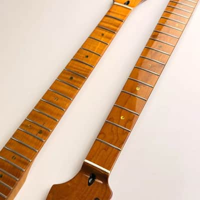 Roasted Flame Tiger Maple Telecaster Tele Style Guitar Neck, 22 Frets image 2