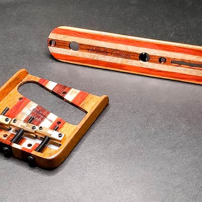 Hillbilly Guitars Custom Exotic Wood Fender Telecaster Bridge w Brass Comp Saddles image 1