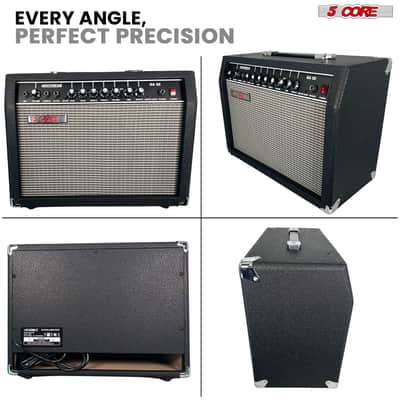 5 Core Guitar Amp 50 Watt Electric Amplifier w Built in 8" Speaker Portable Mini Amps w Aux image 10
