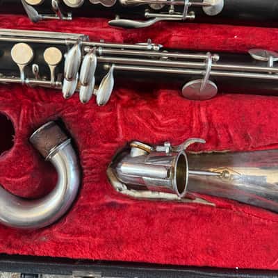 Noblet Paris wood Bass Clarinet with case. Made in France image 3