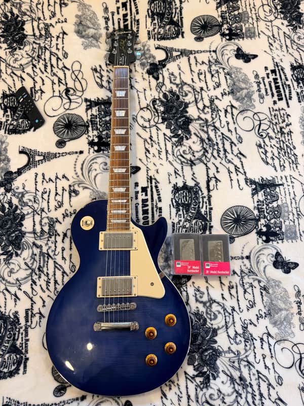 Epiphone Les Paul Standard Pro 2019 modified with Seymour Duncans - Transparent Blue image 1