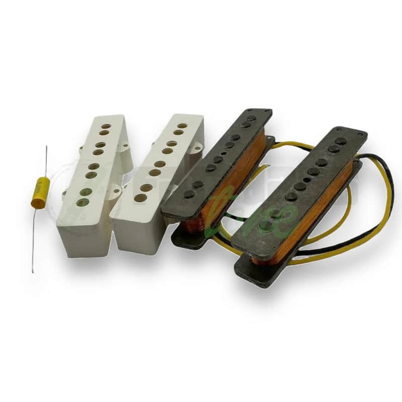Kloppmann 4 String Jazz Bass® Pickup Set - JB 71 Set / White Covers image 1
