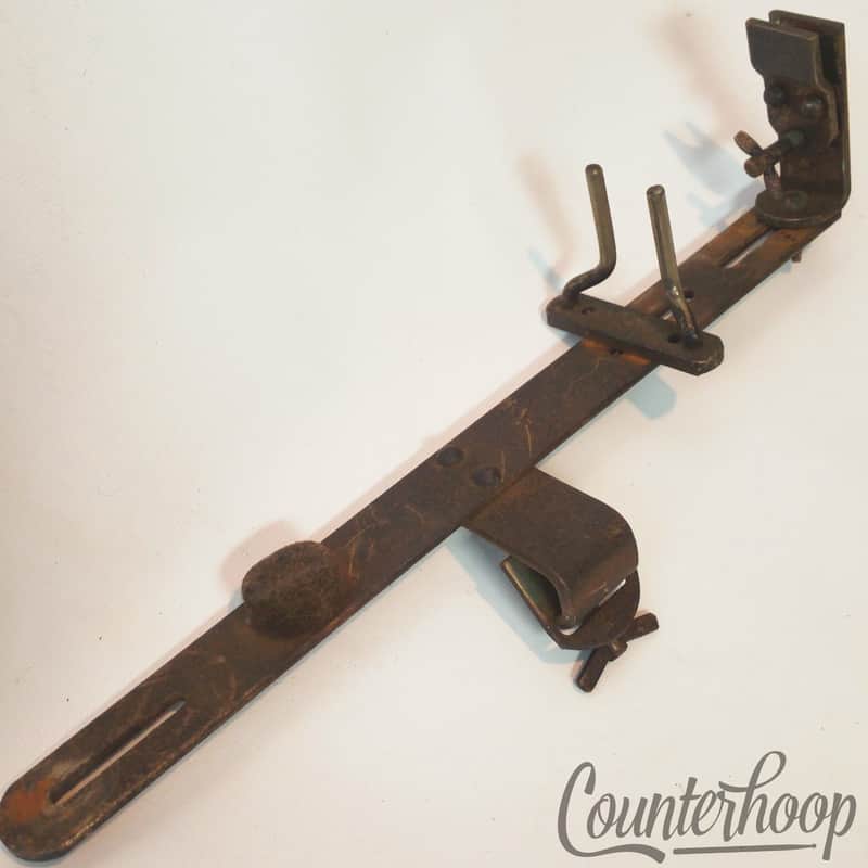 Gretsch Bass Drum Clamp-On Mount Cowbell +Wood Block Attachments Broadkaster 40s image 1
