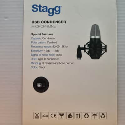 Stagg SUM40 Cardioid USB Large Diaphragm Condenser Microphone 2020s - Black image 4