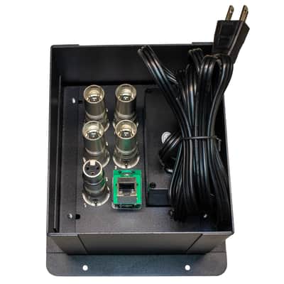 MCSPROAUDIO Recessed Stage Floor Box with Passthrough Connectors - 4 XLR Female, 1 XLR Male, 1 Ethernet, 2 USB, Duplex AC image 2