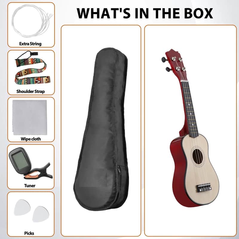 21 inch Ukelele with Free Gig Bag Strap Professional Acoustic Soprano Ukelele image 1