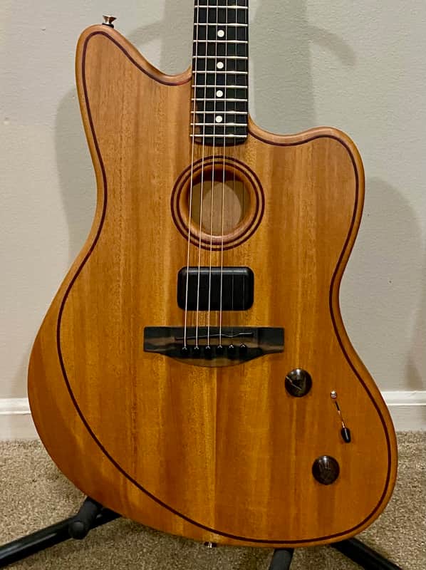 Fender American Acoustasonic Jazzmaster All-Mahogany 2022 - Present - Natural image 1