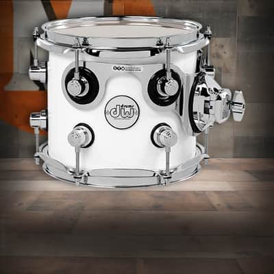 DW Design Series Maple Suspended Tom, 7x8 - Gloss White Lacquer w/Chrome Hardware (DDLG0708STWH) image 1