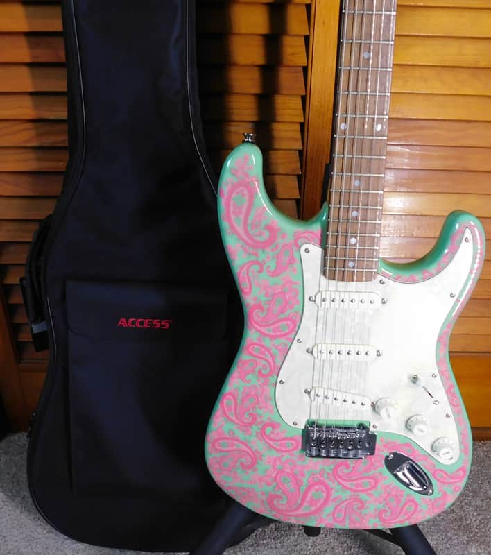 2006 Wilkins WRTS Pre-Production S-Style Electric Guitar  Pink Paisley ! image 1