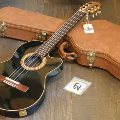 1990 Gibson Chet Atkins CE Classical Acoustic/Electric Solidbody Guitar Black + OHSC image 1