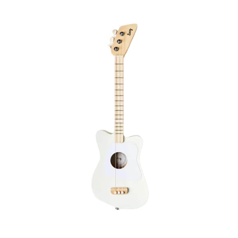 Loog Mini Acoustic Right Handed 3-String Guitar, White image 1