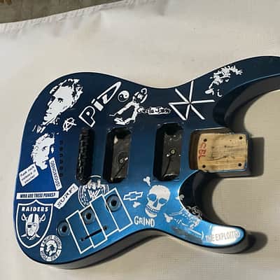 2000's Japan Jackson DKMGT Dinky Arched Top Metallic Blue Guitar Body Hard Tail image 2