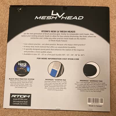 RTOM Low Volume Mesh Drum Head 10/12/14/16/22 5 pc. Set 2020s image 2