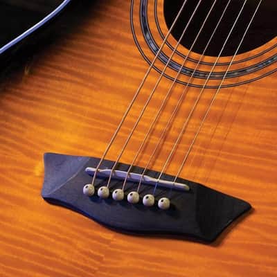 Washburn Festival EA15 Mini Jumbo Cutaway, Acoustic Electric Guitar, Tobacco Burst image 18