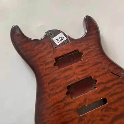 Red Quilted Maple Top Guitar HH Basswood Body DIY Project image 5
