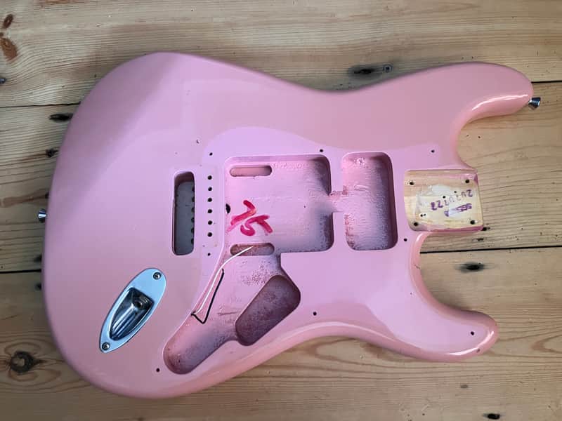 Squier Bullet Strat by Fender Electric Guitar Body Shell Pink Stratocaster 2007 image 1