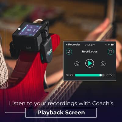 Roadie Coach | Learn Guitar, Ukulele & Singing | Portable Recorder with Dual Mics | Multi-Tool Tuner + MIDI Controller | AI Feedback on Performance image 6