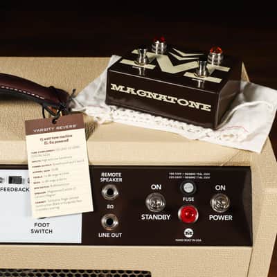 Magnatone Varsity Reverb 15W 1x12” Combo Amp w/ FTSW & Cover – Blonde w/ Oxblood image 5