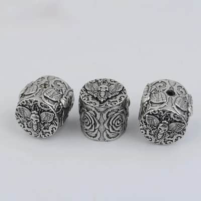3pcs Aged Silver Guitar and Bass Butterfly Control Knobs Set image 1