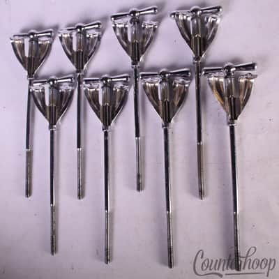 Ludwig 8x Bass Drum Long Bow-Tie Tension T-Rods+Claws 7"Chrome 50s Club Date WFL image 3