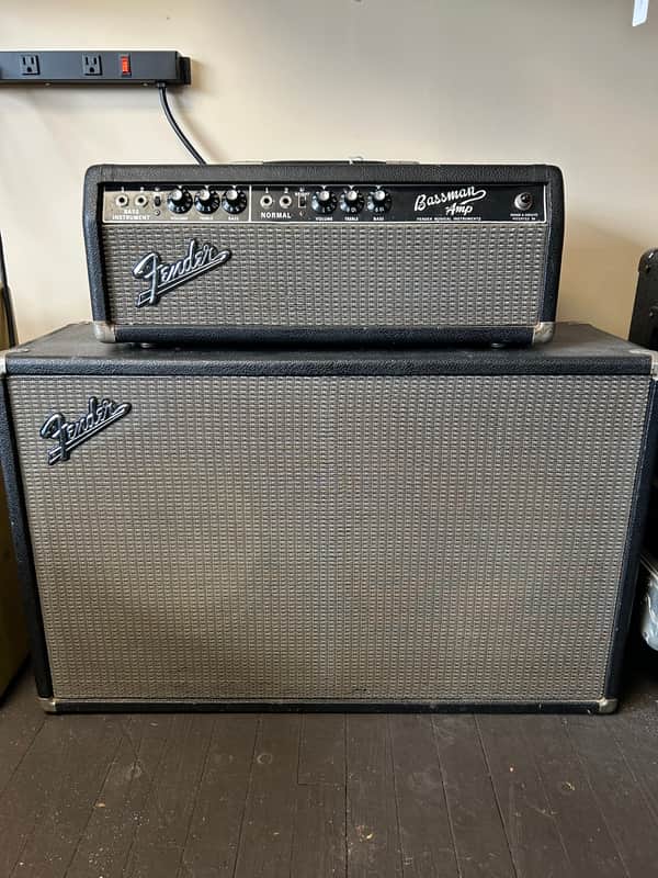 Fender Bassman 2-Channel 50-Watt 2x12" Piggyback Guitar Amp 1964 - 1966 - Black Panel image 1