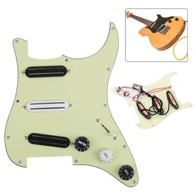 Stratocaster Style Loaded SSS Prewired Guitar Pickguard and Humbucker, Green image 8
