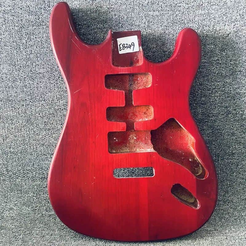 Red Strat Style HSS Guitar Basswood Body image 1