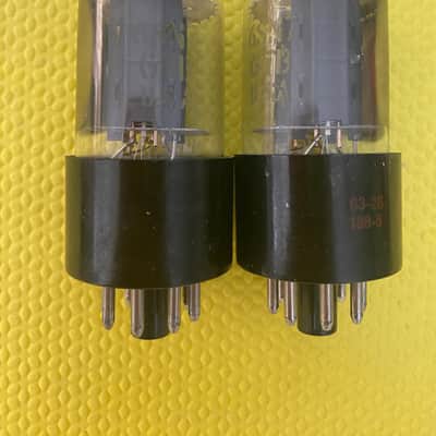 Matched Pair General Electric GE 6SN7 6SN7GTB Vacuum Tubes Valves Copper Support Rods NOS NIB image 1