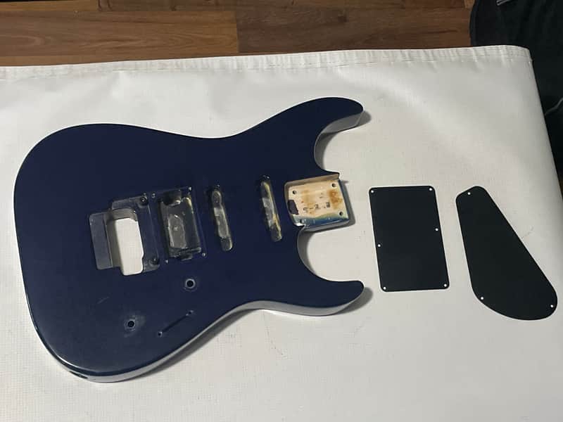 1989-91 Japan Charvel 375 Deluxe Blue Flame Maple Guitar Body