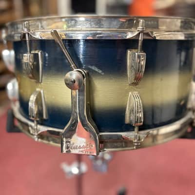 WFL No. 902 Ray McKinley/Symphonic Super Classic 6.5x14" 16-Lug Snare Drum with P-87 Strainer 1948 - 1959 - Blue/Silver Duco Lacquer image 7