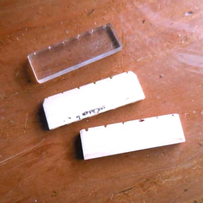 National Lap Steel Nuts. Set of Three Vintage 1950's 2" Nuts.  Bone and Acrylic image 1