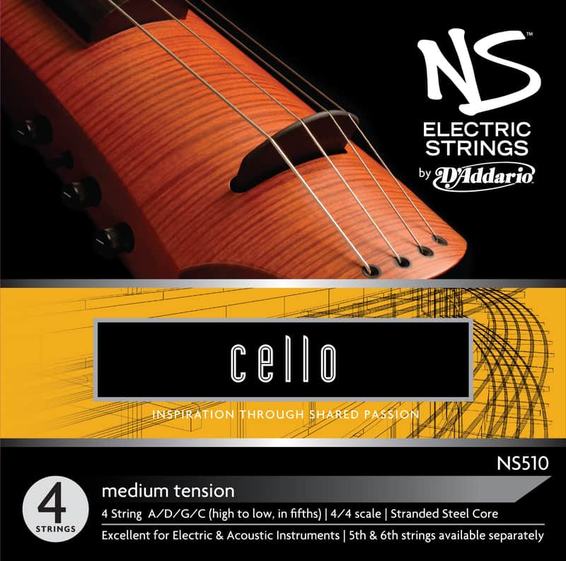 D'Addario NS510 NS 4/4 Electric Cello Strings - Medium image 1