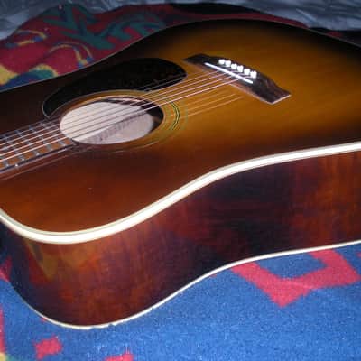 Alvarez 5063 70s rare solid top Japan rare color sound flamed back mountain tone image 9