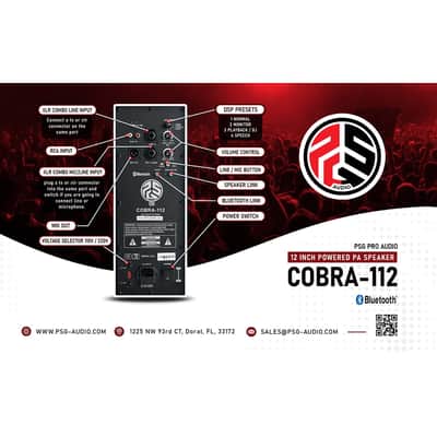 (2) PSG Audio Cobra 12" 1600 Watt, (2) PSG Audio CHAOS 18 2400 Watts Sub, (2) Poles, (4) XLR Cables Bundle image 7