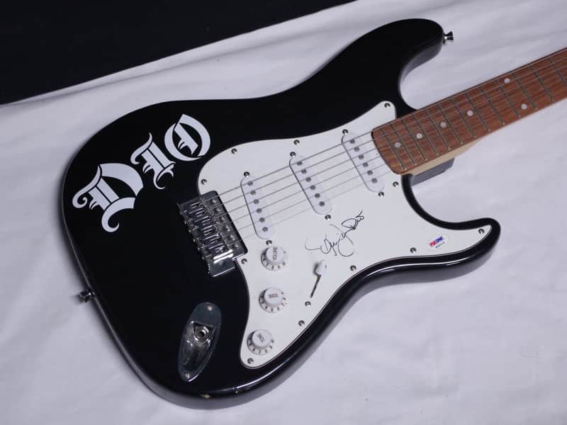 RONNIE JAMES DIO - signed Crescent electric guitar - Black image 1