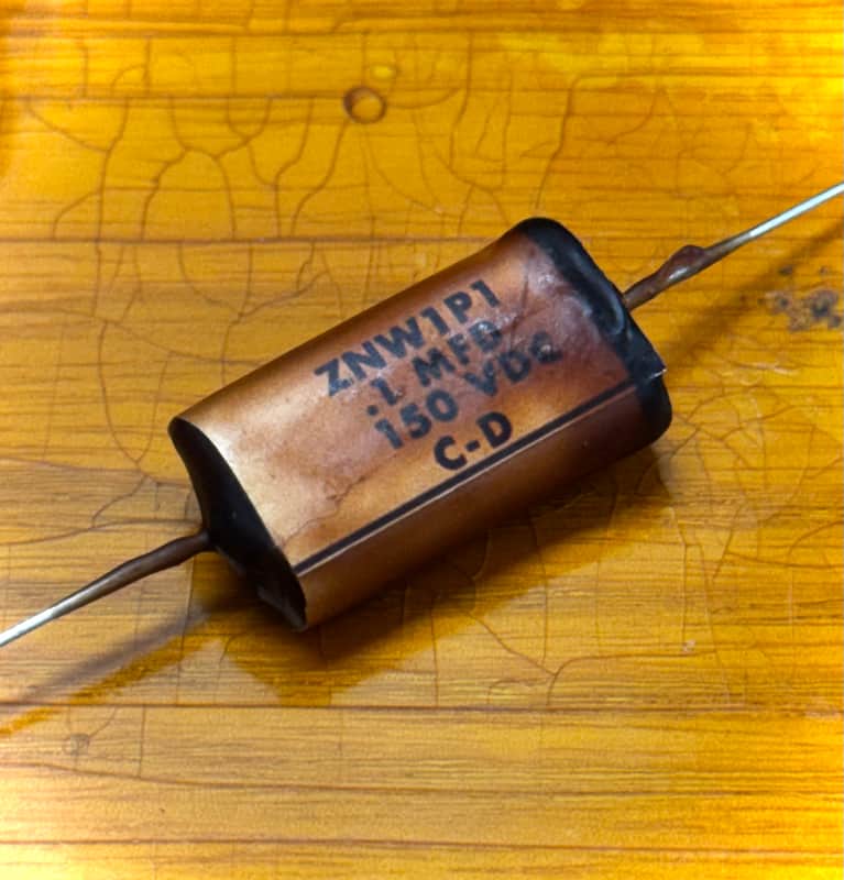Reproduction Fender Blackguard Telecaster Stratocaster 1952 - 1958 phone book capacitor cap .1 150v p bass esquire tone control plate phonebook for pots image 1