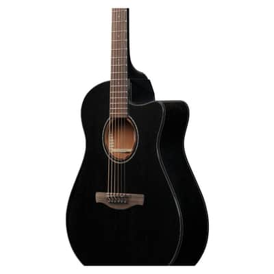 Ibanez AAM340CE 6-String Right-Handed Acoustic Electric Guitar with Low Oval Grip Thermo Aged African Mahogany Neck and Rosewood Scalloped Bridge (Rustic Black High Gloss) image 4