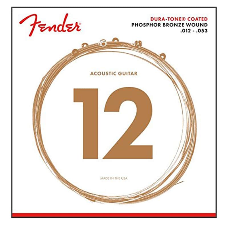 Fender 860L Dura-Tone Coated Phosphor Bronze Acoustic Guitar Strings - Light (12-53) image 1