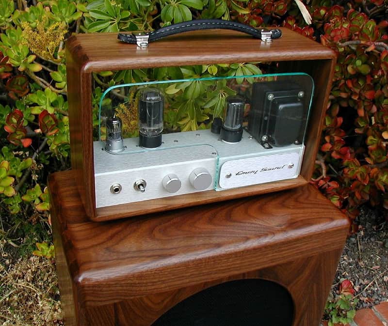 Emery Sound Superbaby 6-12w tube amp w/ enclosed head, cab w/12" AlNiCo Blue Dog - custom walnut image 1