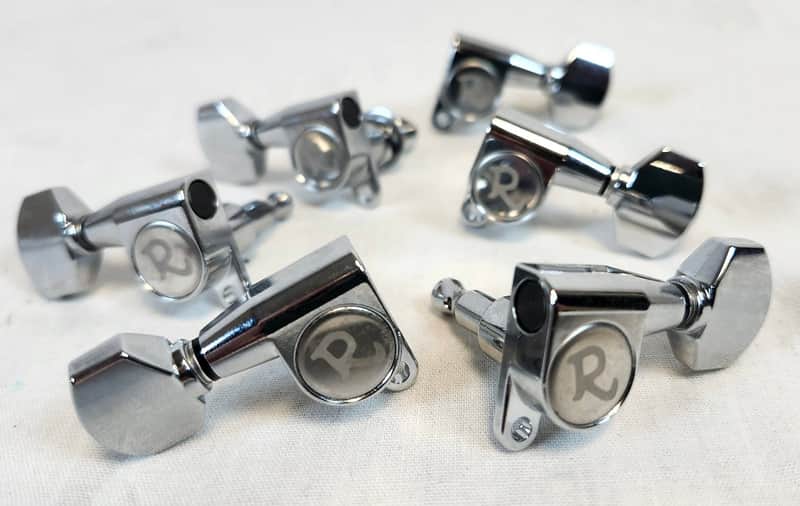 Rickenbacker 00525 Modern Style Guitar Mini Tuning Machine (Keywind) Set (6of 6 With 'R" Logo image 1