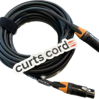 Curts Cords Mogami XLR Studio Gold 25' Microphone Cable-2534 Neglex  Quad Cable -(Male and Female Ends- Orange cable boots) image 1