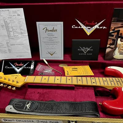 1956 Fender Stratocaster Masterbuilt By Dennis Galuszka Fiesta Red  Gold Hardware Journeyman Relic image 9