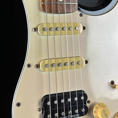 Used Squier Stratocaster HSS Black w/case TSU25011 image 3