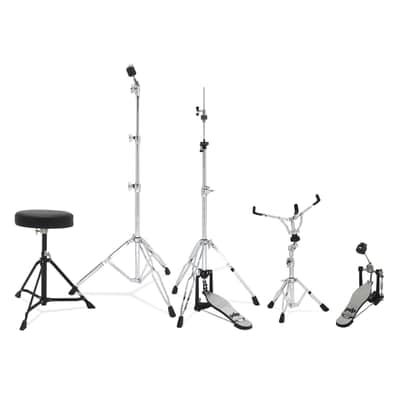 PDP Center Stage 5-Piece Drum Kit with Hardware Cymbals and Throne - Diamond White Sparkle (PDCE2215KTDW) imagen 9