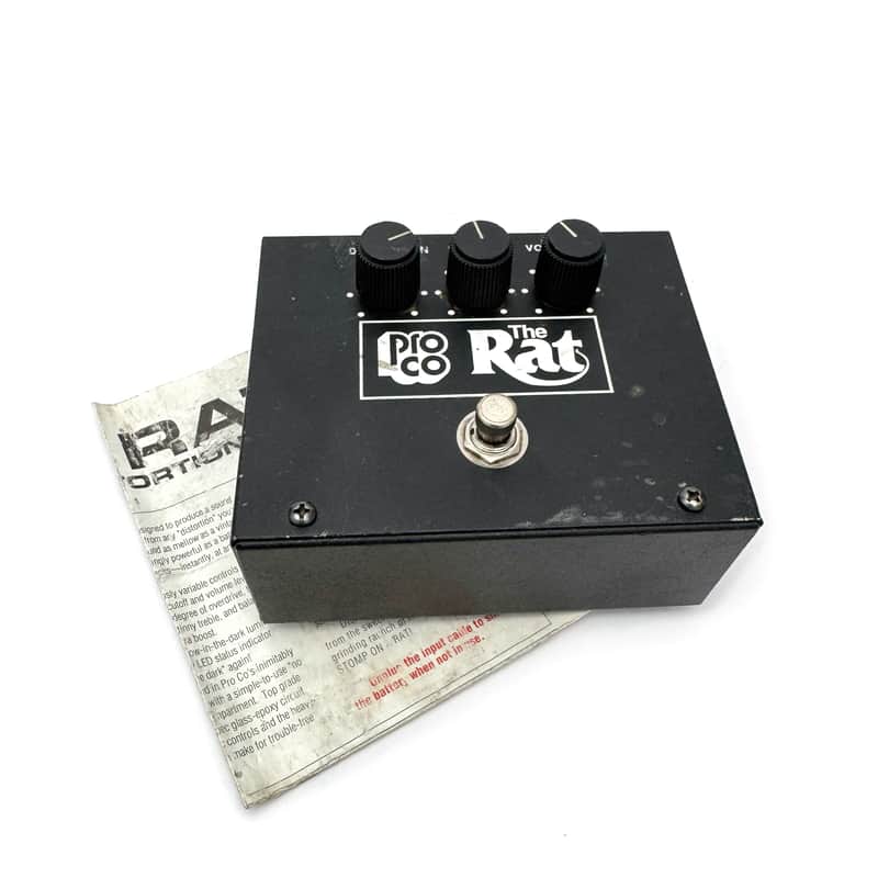 ProCo Vintage Rat Big Box Reissue with Battery Door and LM308 Chip 1991-2003 - Black image 1