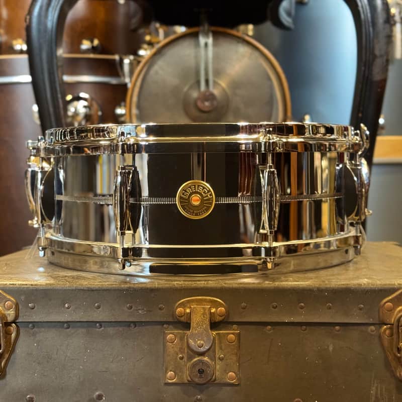 USED Gretsch 5x14 USA Custom Chrome over Brass Snare Drum image 1