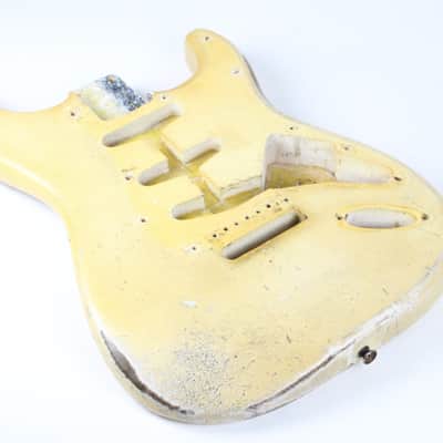 RARE 1963 Vintage Fender Stratocaster BODY 4-Bolt Refinished White/Blonde (Original Sunburst Finish) Strat USA 1960s L-Series Pre-CBS image 7